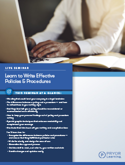 Learn to Write Effective Policies & Procedures