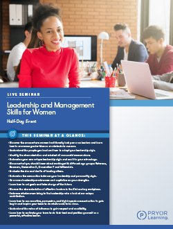 Leadership & Management Skills for Women (Half-Day)