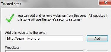Enter the URL of your Trusted Site
