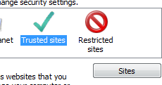 click Trusted Sites