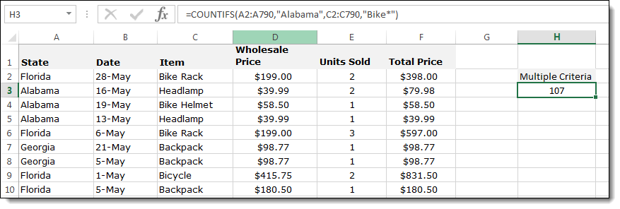 COUNTIFS - Excel's COUNTIF for Multiple Criteria - 2 Screenshot