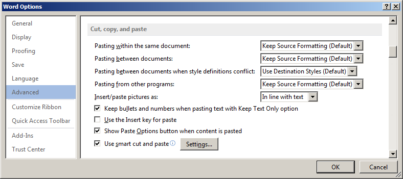 Format Settings Screenshot Excel Export